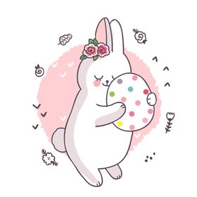 呆萌可爱小兔子插画