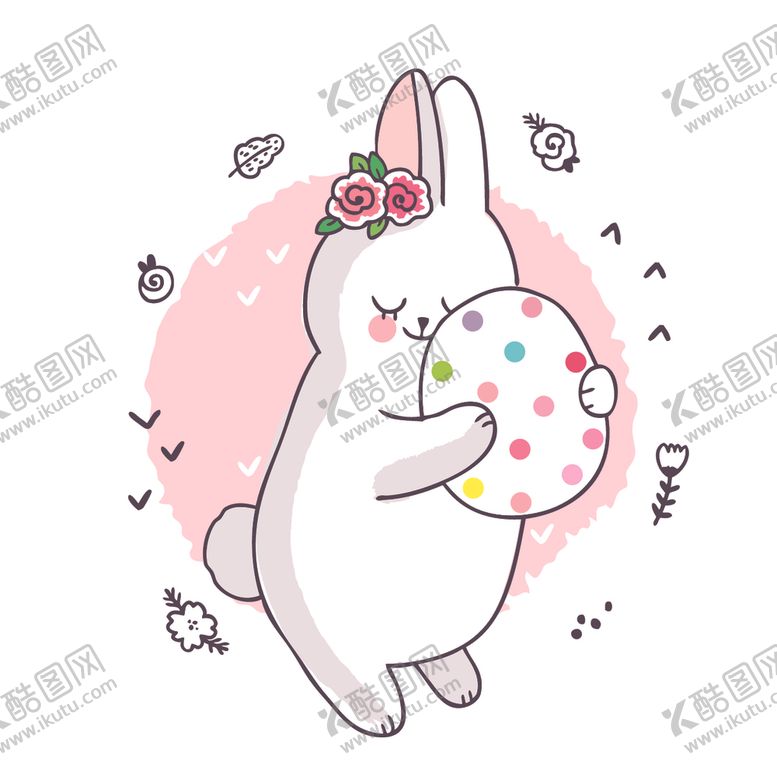 编号：28173810271758347910【酷图网】源文件下载-呆萌可爱小兔子插画