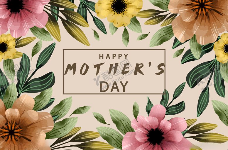 编号：65134204091904434651【酷图网】源文件下载-母亲节花卉装饰图案