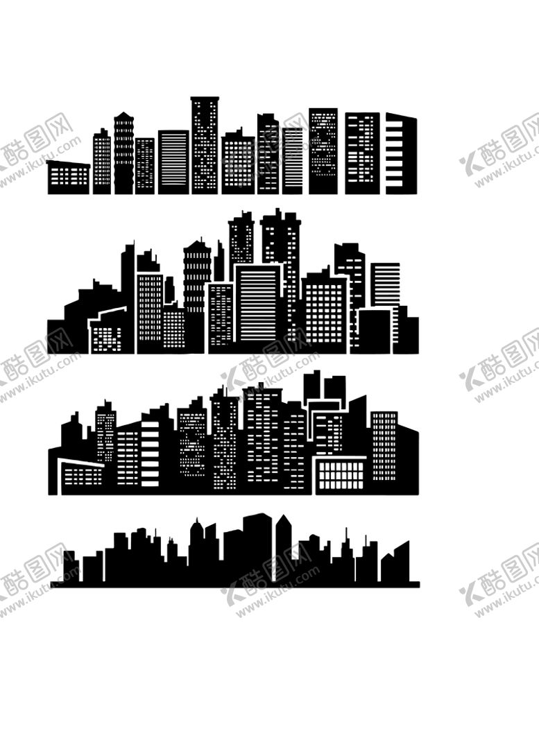 编号：21037610022226523840【酷图网】源文件下载-城市建筑剪影