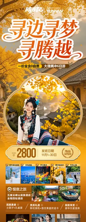 云南腾冲瑞丽芒市滇西旅游海报银杏村