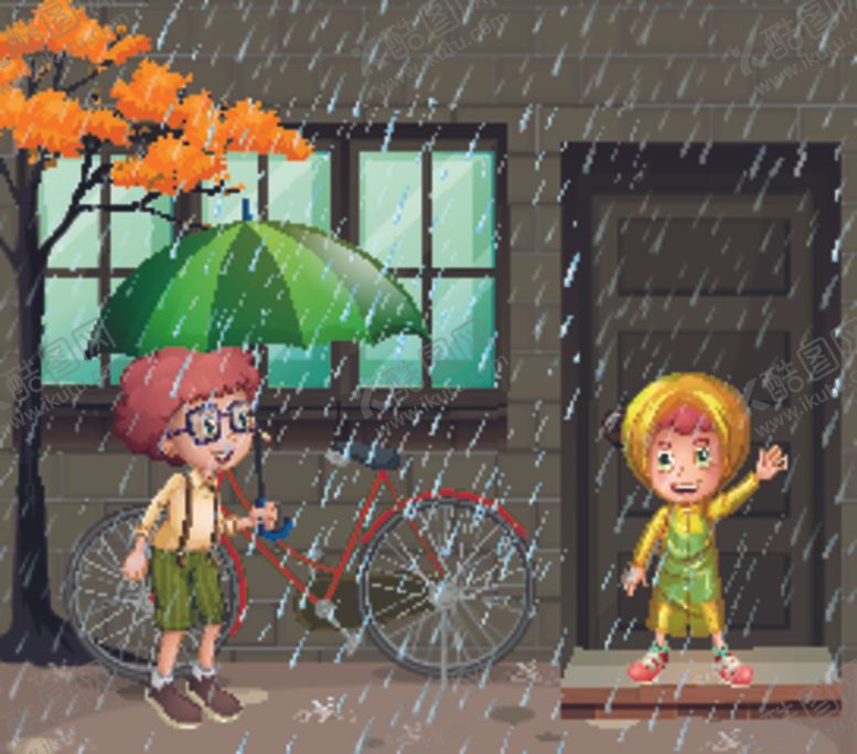 编号：34731407071616116186【酷图网】源文件下载-卡通雨季儿童