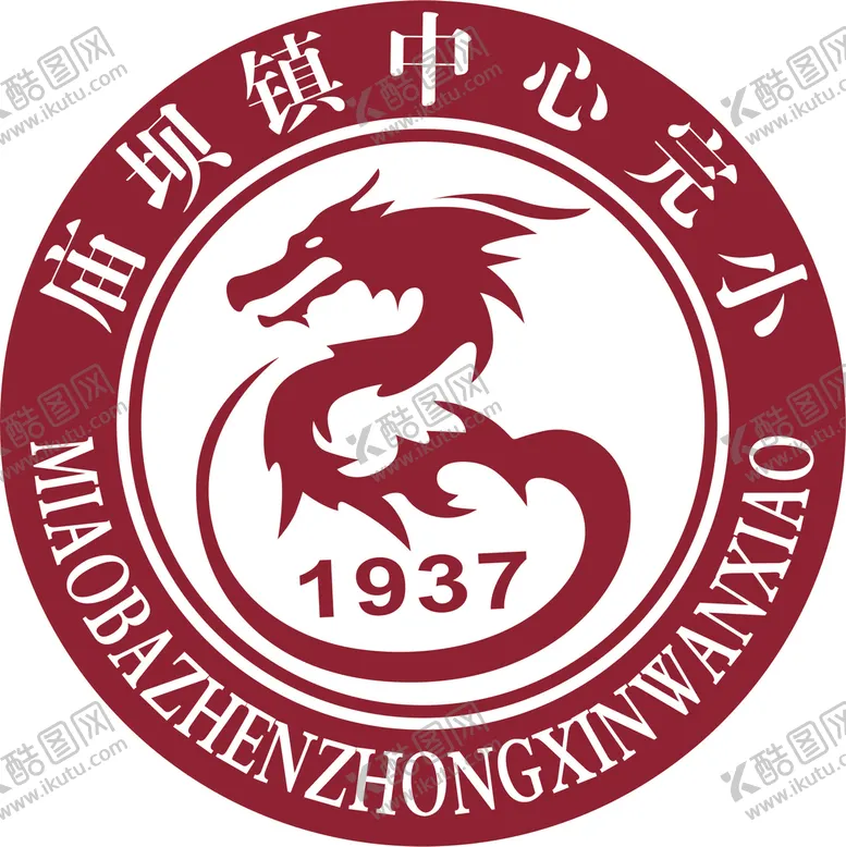 编号：92238910272027157482【酷图网】源文件下载-庙坝镇中心小学logo标志