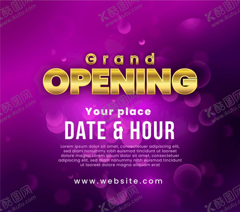 编号：76108410090915001434【酷图网】源文件下载-紫色商务开业海报
