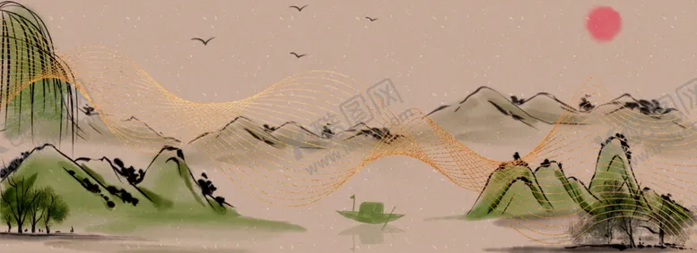 编号：73936705041415376994【酷图网】源文件下载-水墨插画