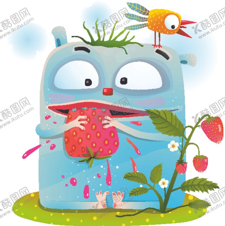 编号：98656705112026503409【酷图网】源文件下载-吃草莓小怪兽