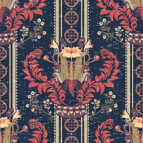 复古花卉几何图案纹理