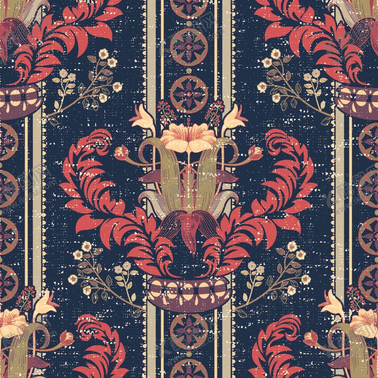 编号：78081211020817223843【酷图网】源文件下载-复古花卉几何图案纹理