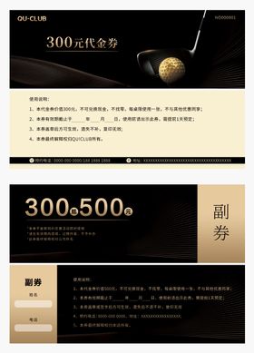 黑金高级简约代金券卡券