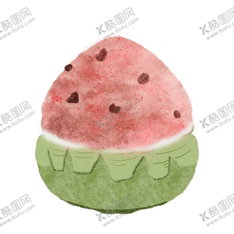 编号：61589710080301329238【酷图网】源文件下载-手绘水彩夏日西瓜冰沙