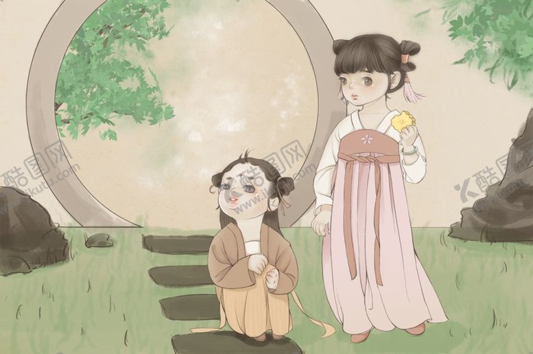 编号：31395510060538251374【酷图网】源文件下载-古风儿童
