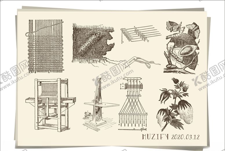编号：39616509230627563159【酷图网】源文件下载-9款入棉花织物工业图纸
