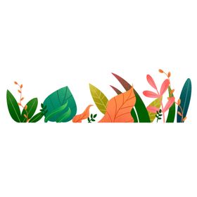 花草手绘卡通装饰五彩边框夏天春