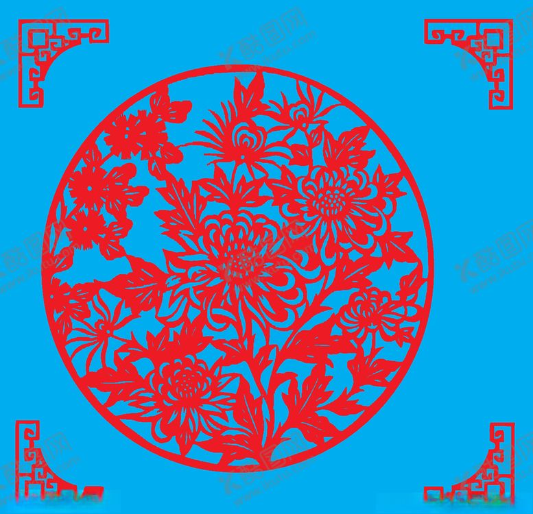 编号：48010509161331189408【酷图网】源文件下载-花卉剪纸