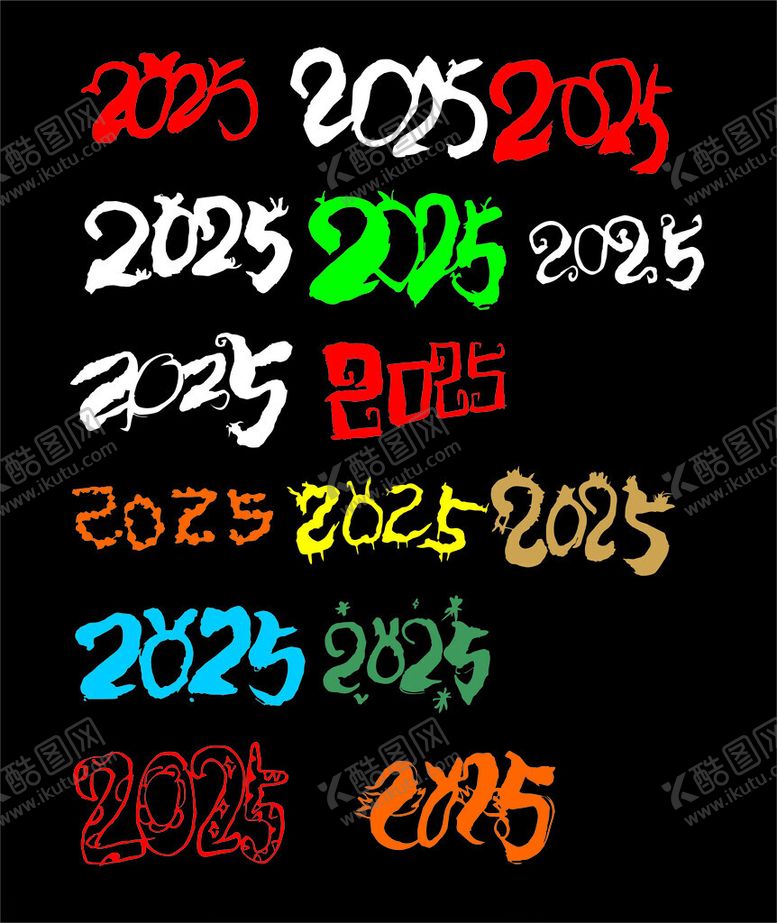 编号：31615202022110278599【酷图网】源文件下载-2025数字手写矢量