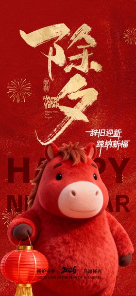 马年除夕元宵节庆海报