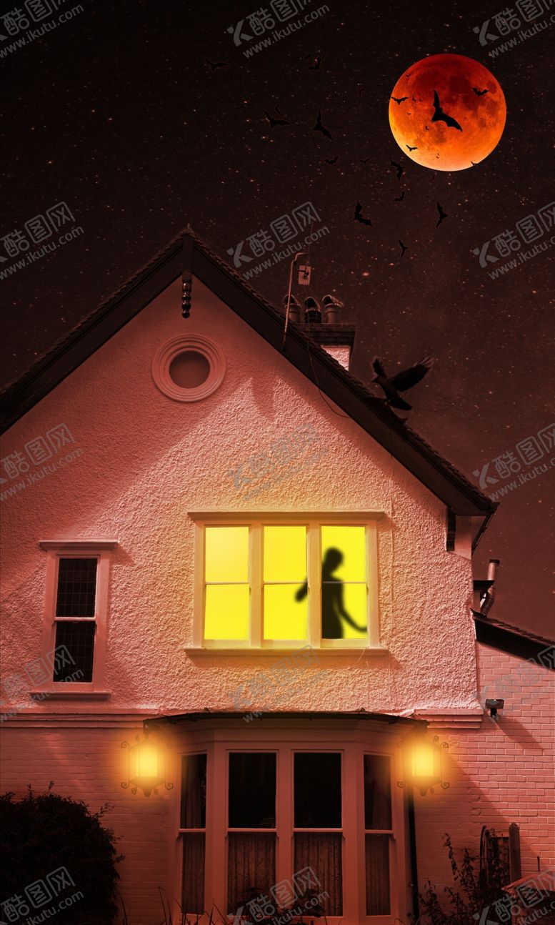 编号：80739810210832493116【酷图网】源文件下载-暗黑之夜房子效果图