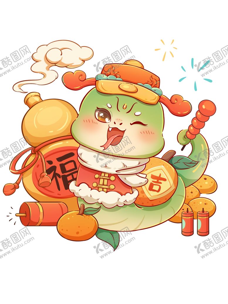 编号：36718101290001237538【酷图网】源文件下载-蛇年卡通公仔卡通生肖蛇