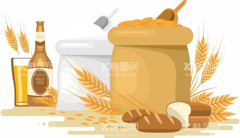 编号：42695712201821473957【酷图网】源文件下载-麦穗酒瓶