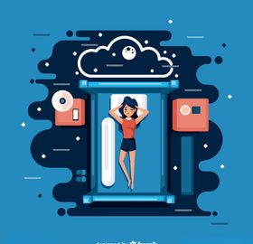 创意睡眠女子俯视图矢量素材