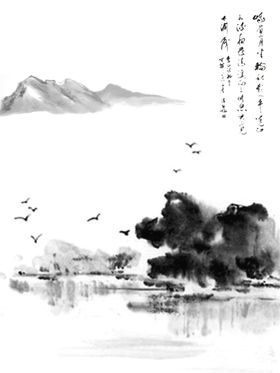 现代简约装饰中式山水创意新中式麋鹿