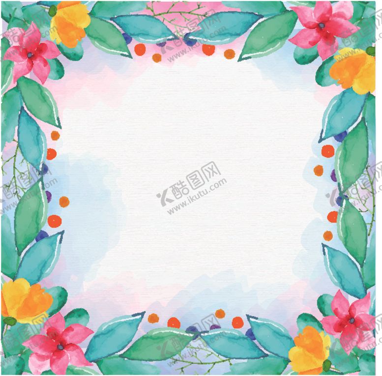编号：27089707030746366410【酷图网】源文件下载-水彩花卉插画