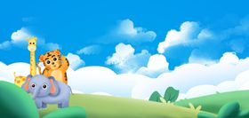 动物欢乐出行在美丽原野