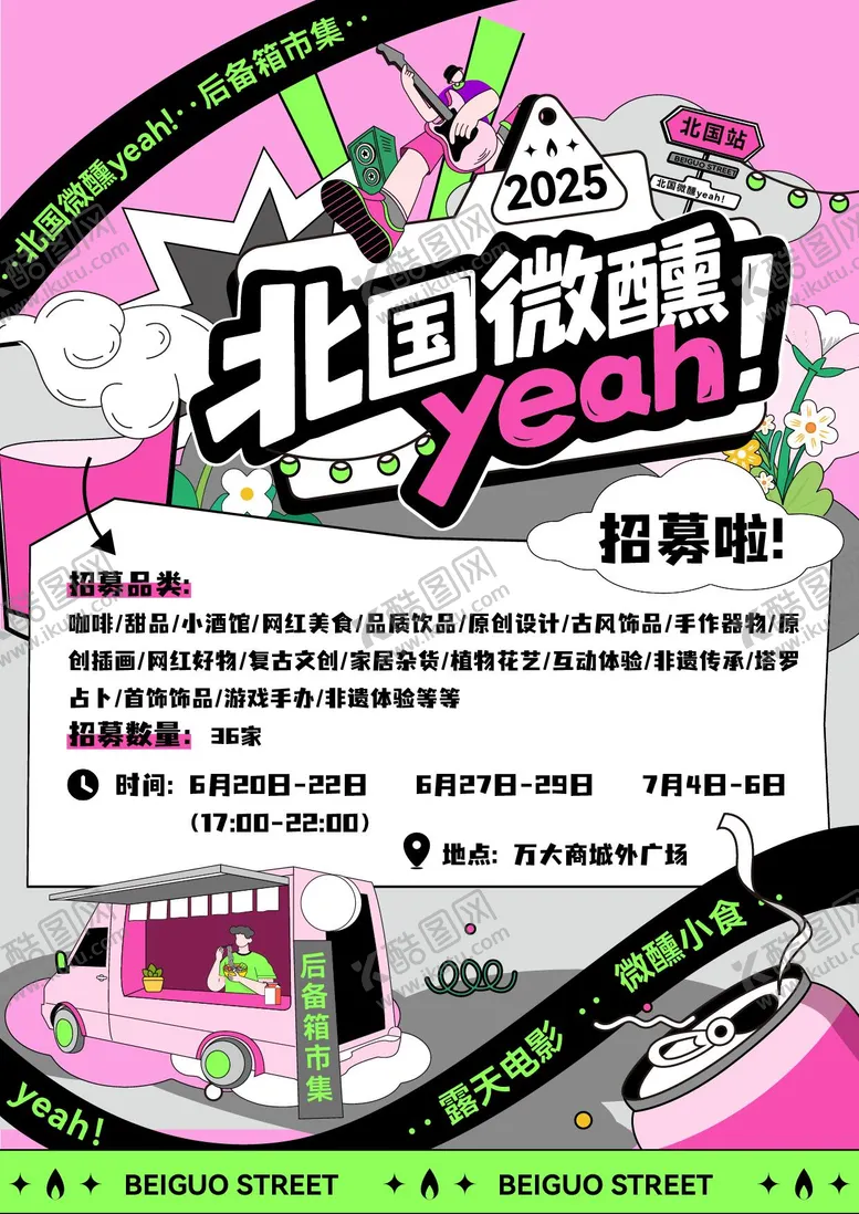 编号：43419408011139135122【酷图网】源文件下载-后备箱市集摊主招募海报