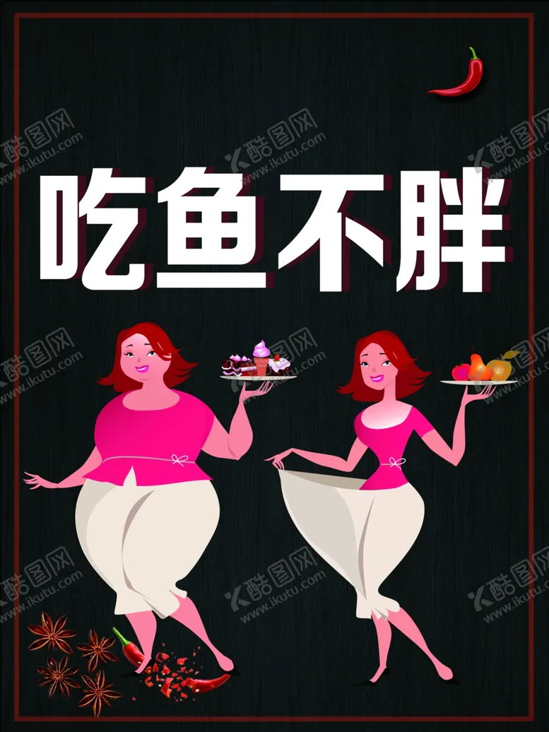编号：82496102161621539572【酷图网】源文件下载-吃鱼不胖海报