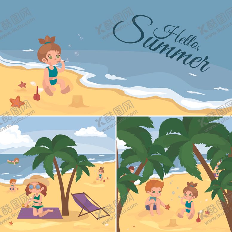 编号：44026409231053497776【酷图网】源文件下载-卡通沙滩