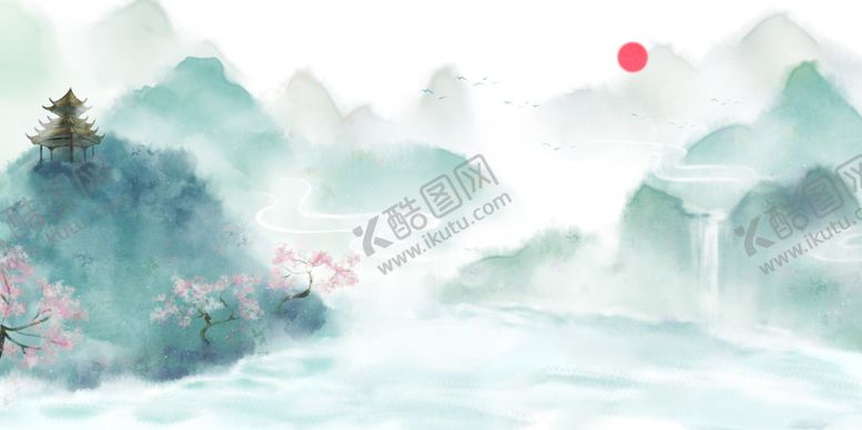 编号：59585606262118573722【酷图网】源文件下载-水墨山水背景