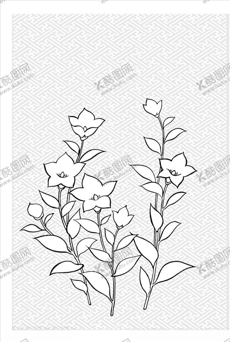 编号：87745709151043383754【酷图网】源文件下载-线描花朵