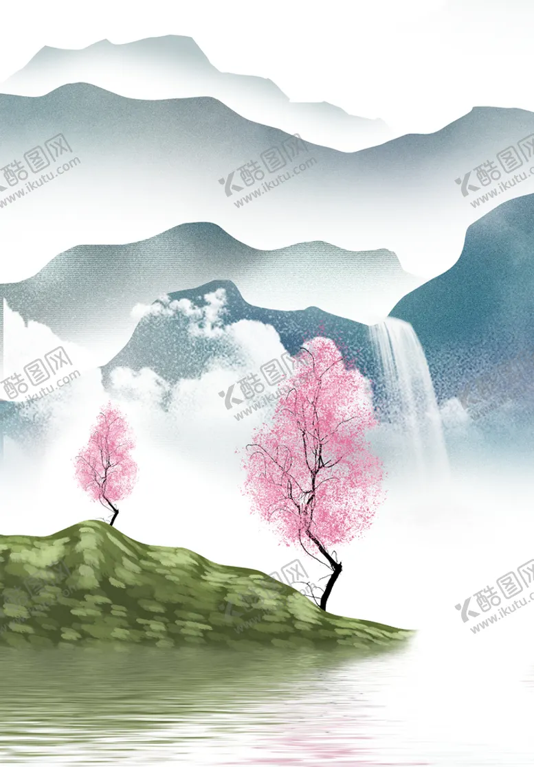 编号：30698109191942368549【酷图网】源文件下载-山水画玄关 