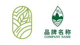 简约风格植物茶叶品牌标志设计
