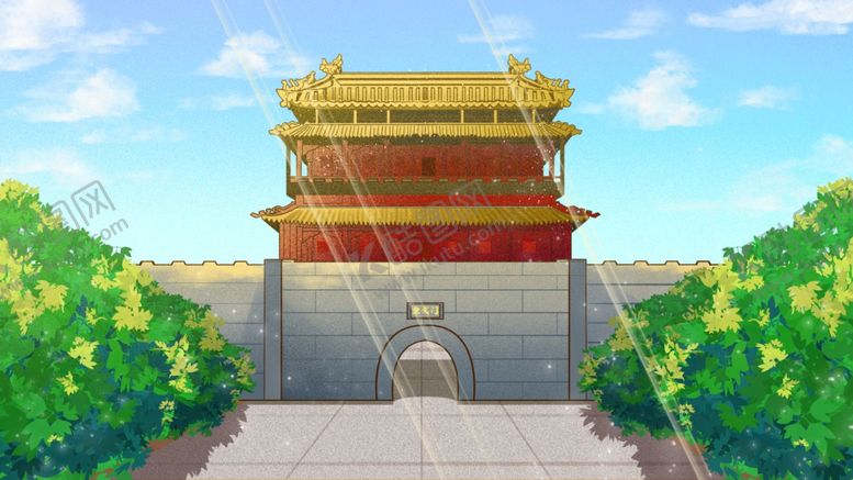 编号：25987609280021086661【酷图网】源文件下载-中国风建筑插画