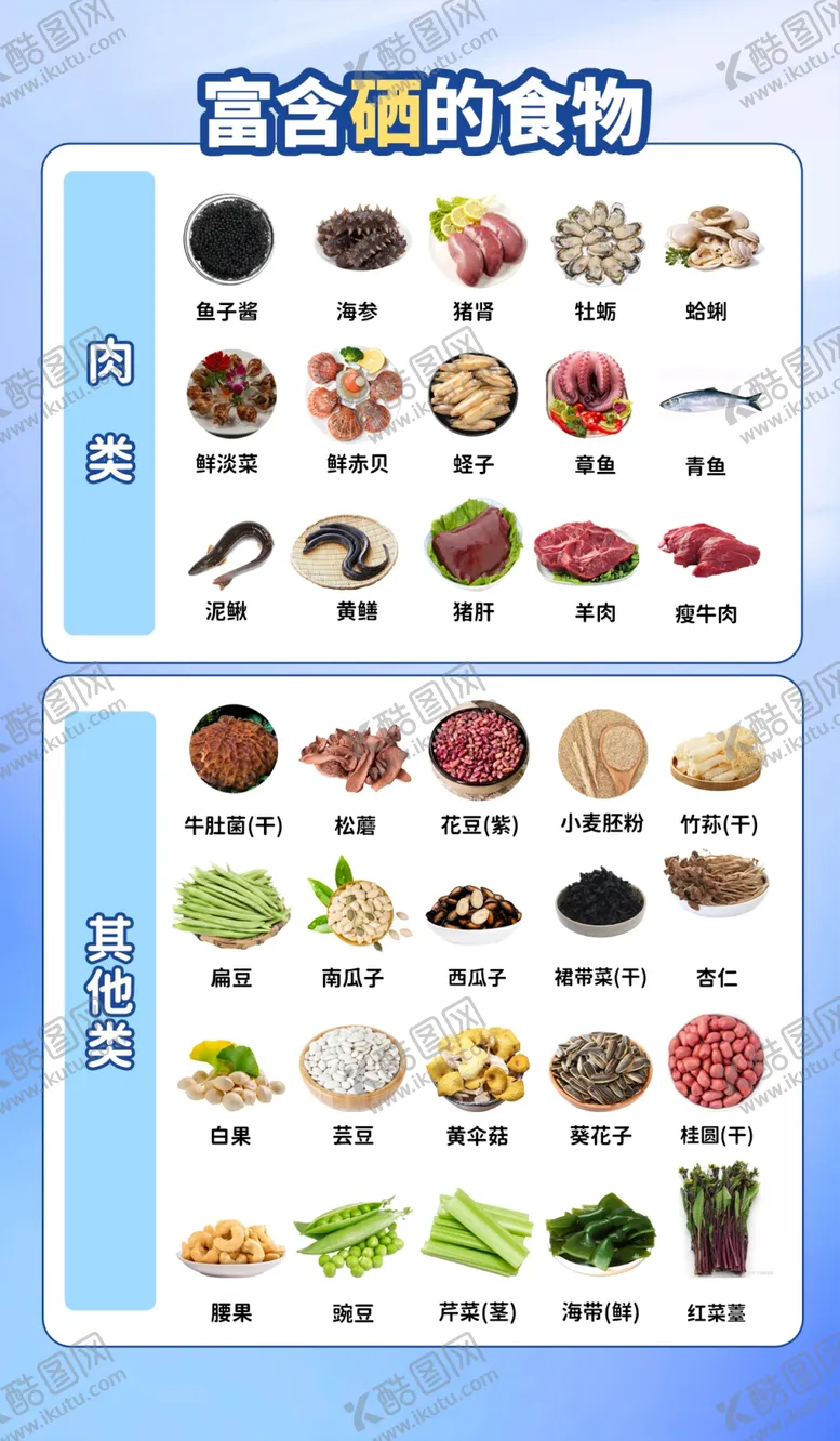 编号：77808602061957488993【酷图网】源文件下载-富含硒的食物食物营养分类