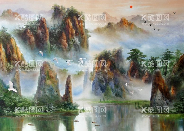 编号：93764009150856259706【酷图网】源文件下载-风景画中国画江河