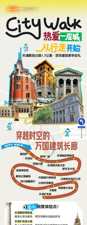 天津解放北路旅行海报