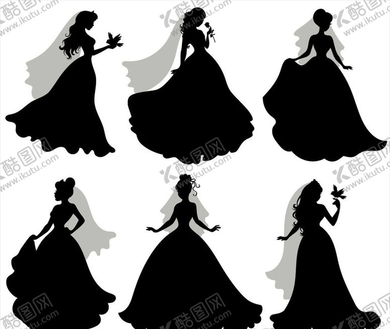 编号：84591509230614498222【酷图网】源文件下载-新郎新娘剪影