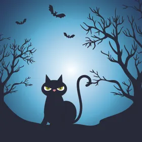 万圣节猫咪黑卡通卡通