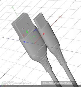 C4D模型数据线