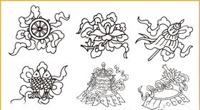 传统花纹线条插画传统素材