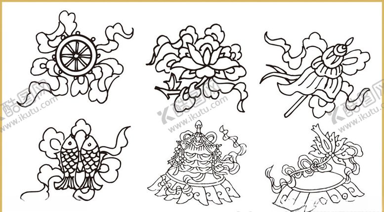 编号：31388007071239043655【酷图网】源文件下载-传统花纹线条插画传统素材