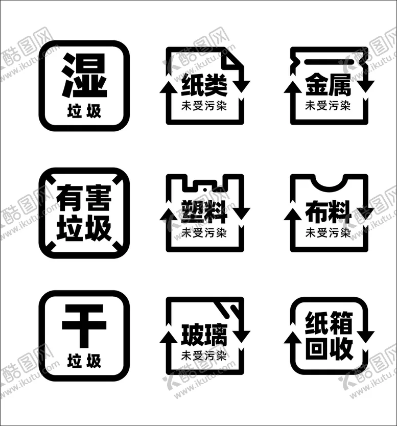 编号：54575810181018586888【酷图网】源文件下载-垃圾分类矢量标识