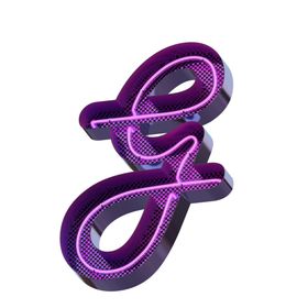 高清立体紫色霓虹灯字母元素