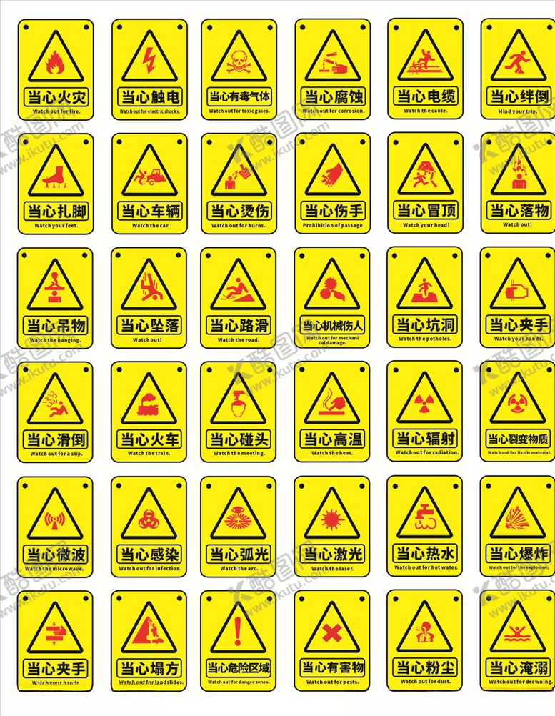 编号：26012607040020089466【酷图网】源文件下载-当心标识警示标识