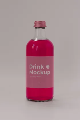 玻璃瓶样机啤酒贴图logo啤酒子