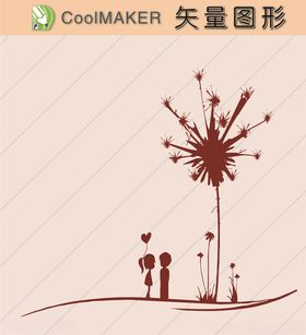 剪纸壁纸花草山水手绘图