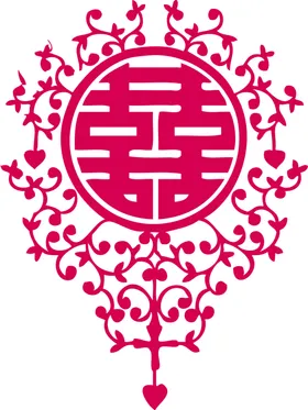双喜婚礼底纹花纹