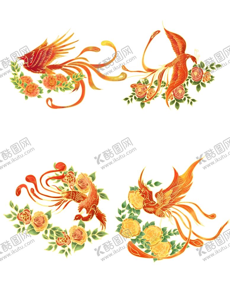 编号：95892710211511492175【酷图网】源文件下载-国潮凤凰插画